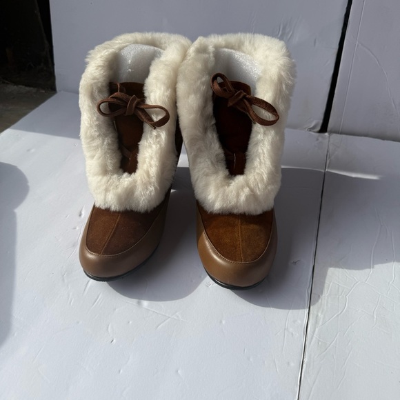 Cozy Brown Fur-Trimmed Winter Boots - Picture 3 of 10